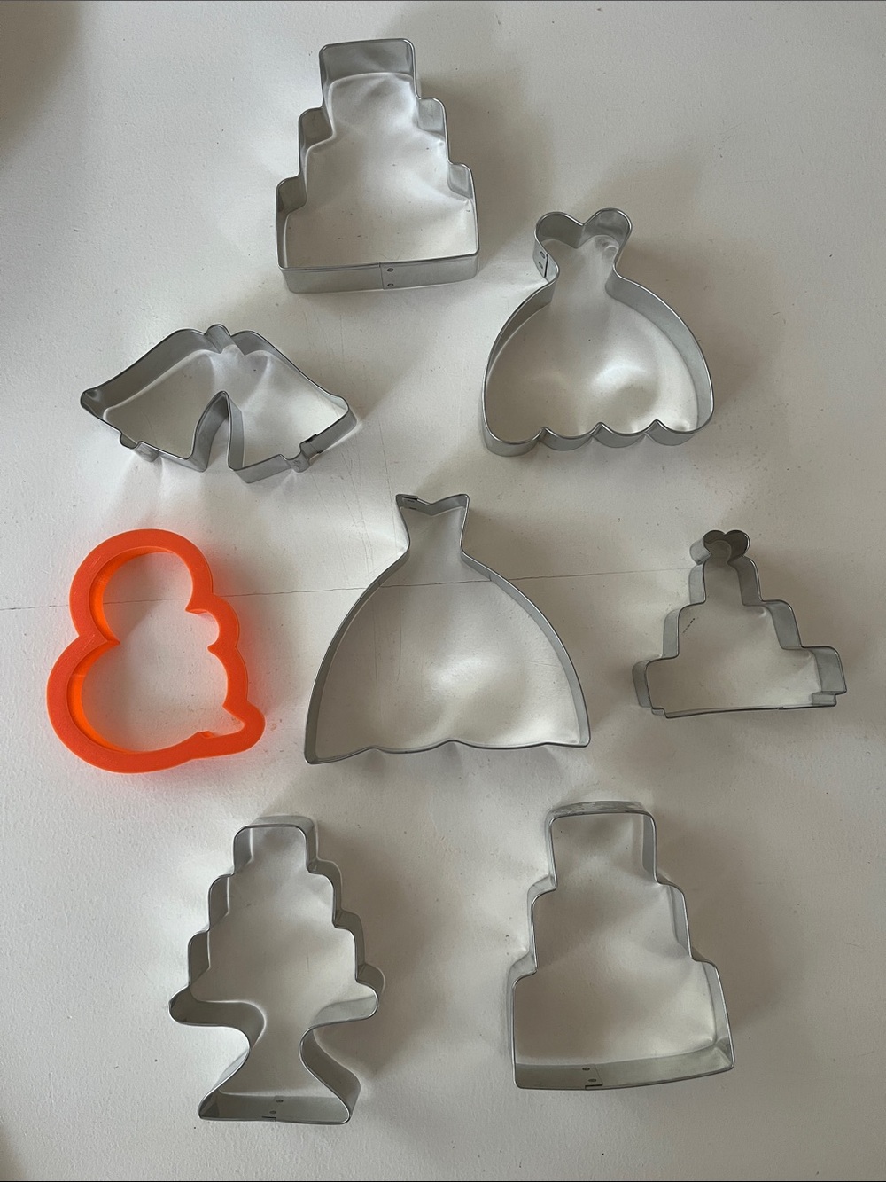 Wedding/Bridal-Themed Cookie Cutters, Set of 8
